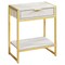 Monarch Specialties Accent Table - 24"H / Beige Marble / Gold Metal I 3483 - alternate 1